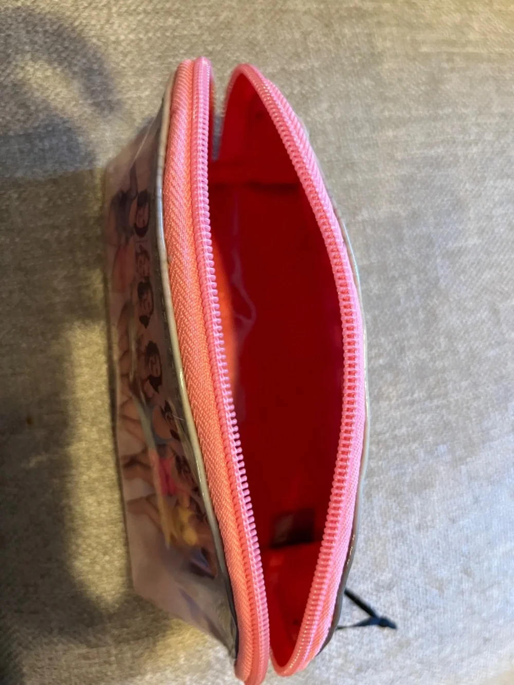 Catseye London Vintage Pinup PhotoCosmetic Bag w Pink zipper Clear Plastic Liner